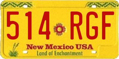 NM license plate 514RGF