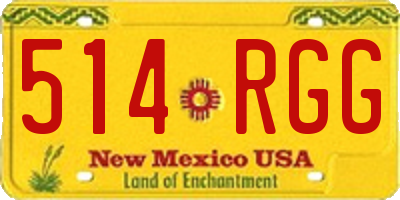 NM license plate 514RGG