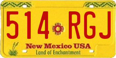 NM license plate 514RGJ