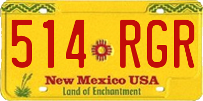 NM license plate 514RGR