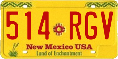 NM license plate 514RGV