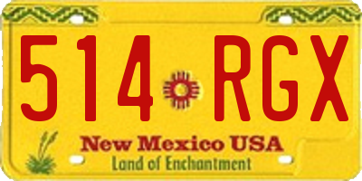 NM license plate 514RGX