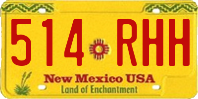 NM license plate 514RHH