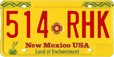 NM license plate 514RHK