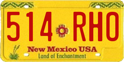 NM license plate 514RHO