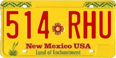 NM license plate 514RHU