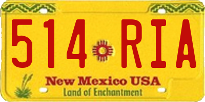 NM license plate 514RIA