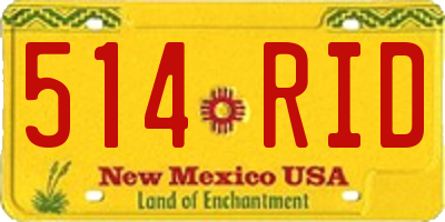 NM license plate 514RID