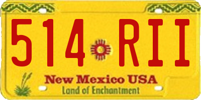 NM license plate 514RII