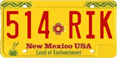 NM license plate 514RIK