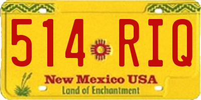 NM license plate 514RIQ