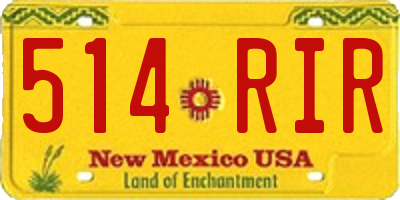 NM license plate 514RIR