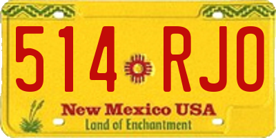NM license plate 514RJO