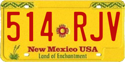 NM license plate 514RJV