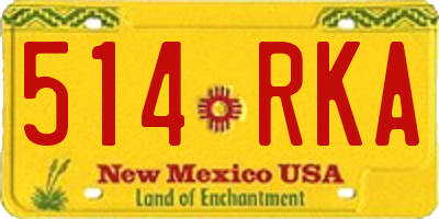 NM license plate 514RKA
