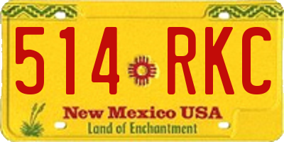 NM license plate 514RKC