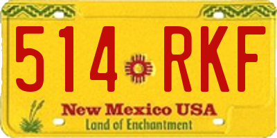 NM license plate 514RKF