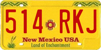 NM license plate 514RKJ