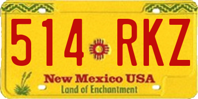 NM license plate 514RKZ