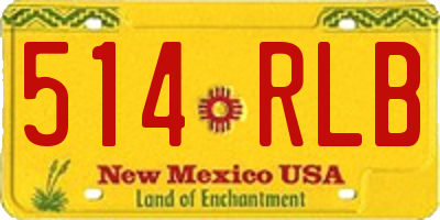 NM license plate 514RLB