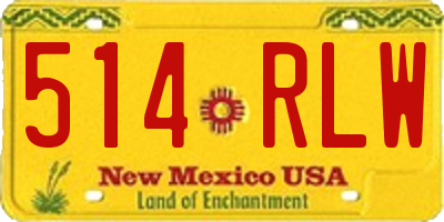 NM license plate 514RLW