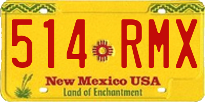 NM license plate 514RMX