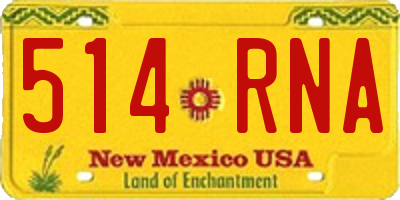 NM license plate 514RNA