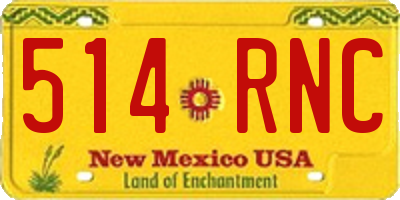 NM license plate 514RNC