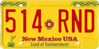 NM license plate 514RND