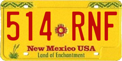 NM license plate 514RNF