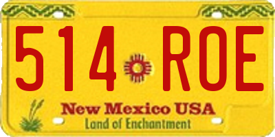 NM license plate 514ROE