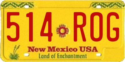 NM license plate 514ROG