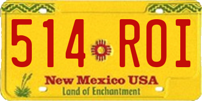 NM license plate 514ROI