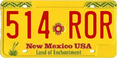NM license plate 514ROR