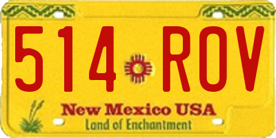 NM license plate 514ROV