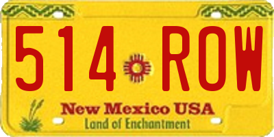 NM license plate 514ROW