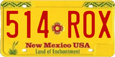 NM license plate 514ROX