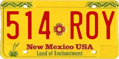 NM license plate 514ROY