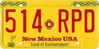 NM license plate 514RPD