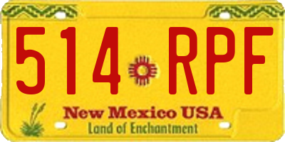NM license plate 514RPF