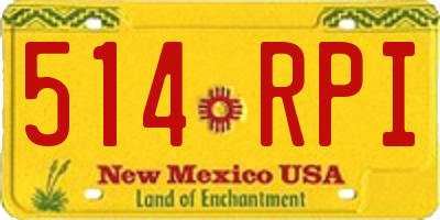 NM license plate 514RPI