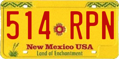 NM license plate 514RPN