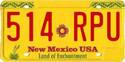 NM license plate 514RPU
