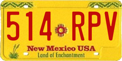 NM license plate 514RPV