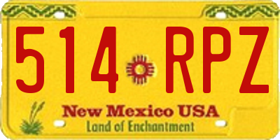 NM license plate 514RPZ