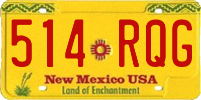 NM license plate 514RQG