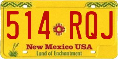 NM license plate 514RQJ