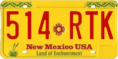 NM license plate 514RTK