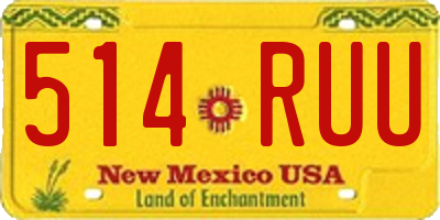 NM license plate 514RUU