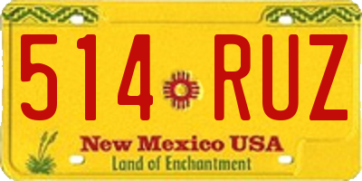 NM license plate 514RUZ